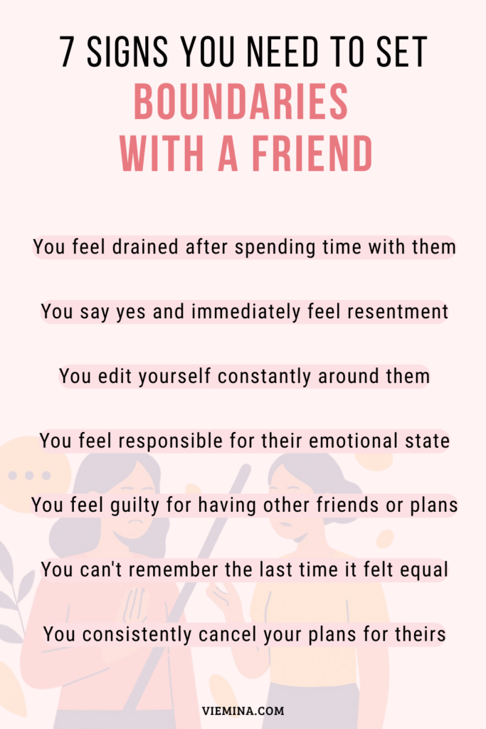 signs you need to set boundaries with friends infographic