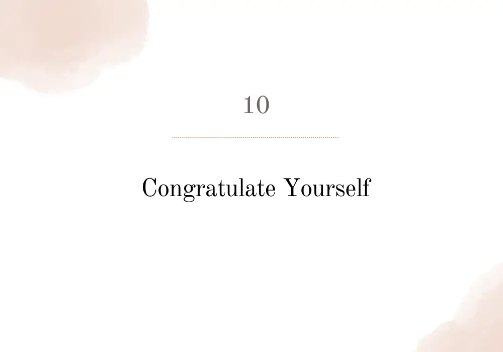 Congratulate Yourself / Social anxiety