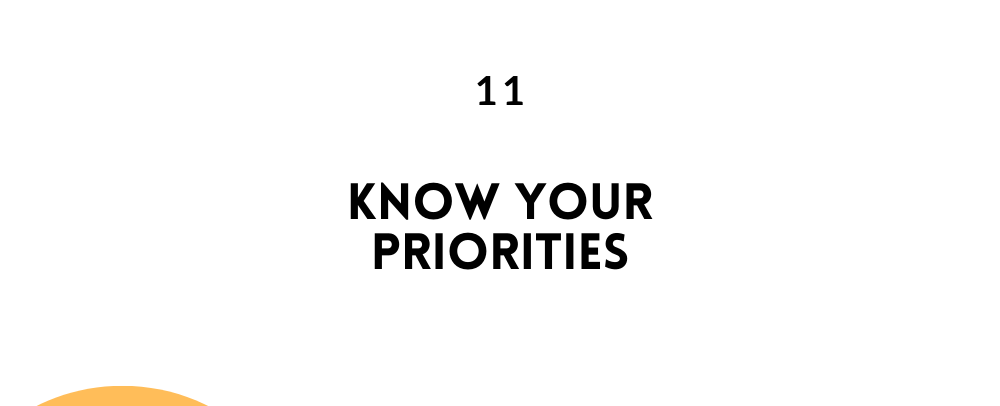 Know Your Priorities/ Feel empowered in life