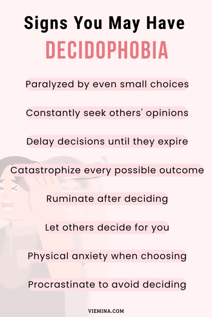 signs of decidophobia fear of making decisions
