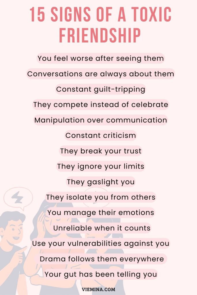 15 signs of a toxic friendship infographic