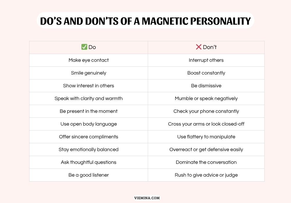 Do’s and Don’ts of a Magnetic Personality