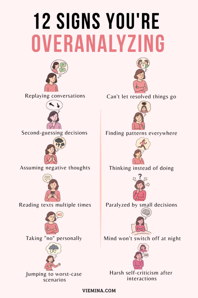12 signs of overanalyzing infographic
