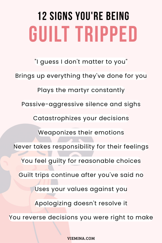 signs of guilt tripping in a relationship infographic